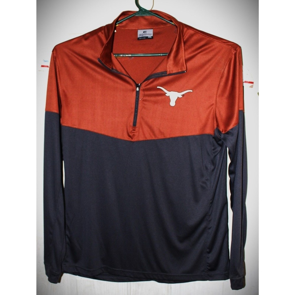 Colosseum Athletics Texas Longhorns Long-sleeve Pullover 3/4  Zip Shirt size XXL